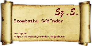 Szombathy Sándor névjegykártya